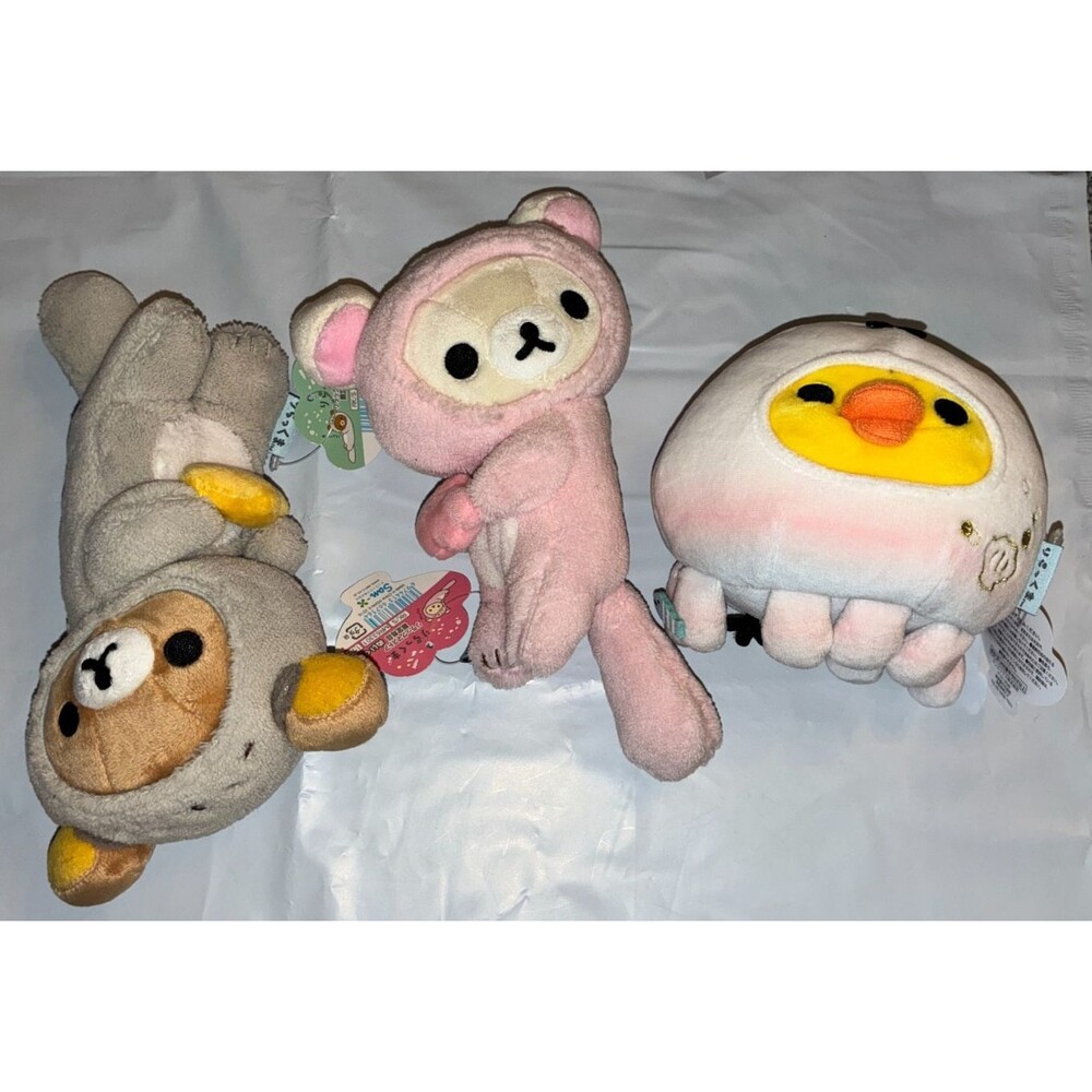 San-X Rilakkuma Korilakkuma Lazy Otter Kiiroitori Jellyfish Plush LOT Dorarakko